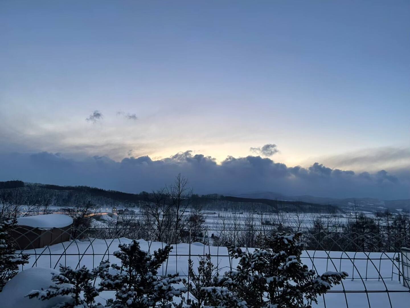 Winter Dusk from the Back Window